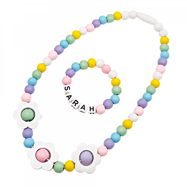 PASTEL WOODEN NECKLACE SET